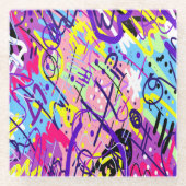 Breaking Free: Abstracte kunst Glazen Onderzetter (Voorkant)