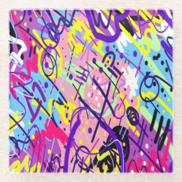 Breaking Free: Abstracte kunst Glazen Onderzetter