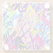 Breaking Free: Abstracte kunst Glazen Onderzetter (Achterkant)