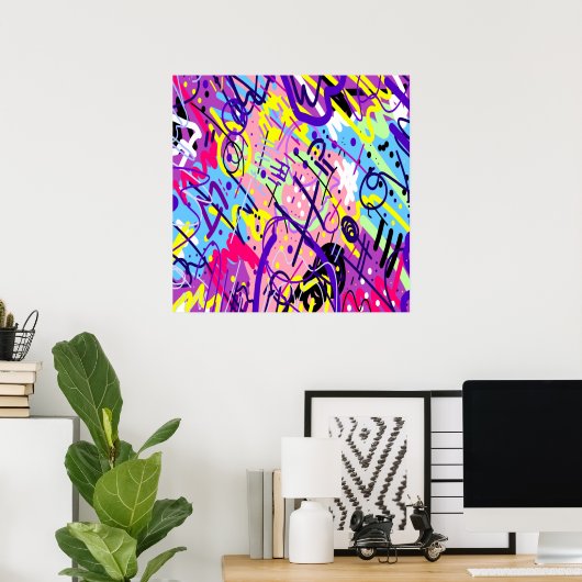Breaking Free: Abstracte kunst Poster (Thuiskantoor)
