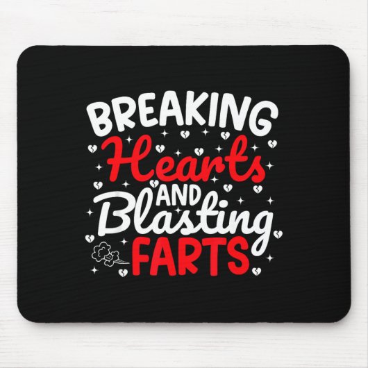 Breaking Hearts And Blasting Farts Valentine Funny Muismat (Voorkant)