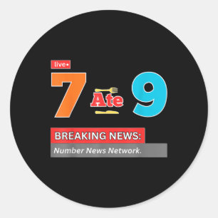 Breaking News 7 At 9 Wiskunde Grap Leuk 67 Meme Ha Ronde Sticker