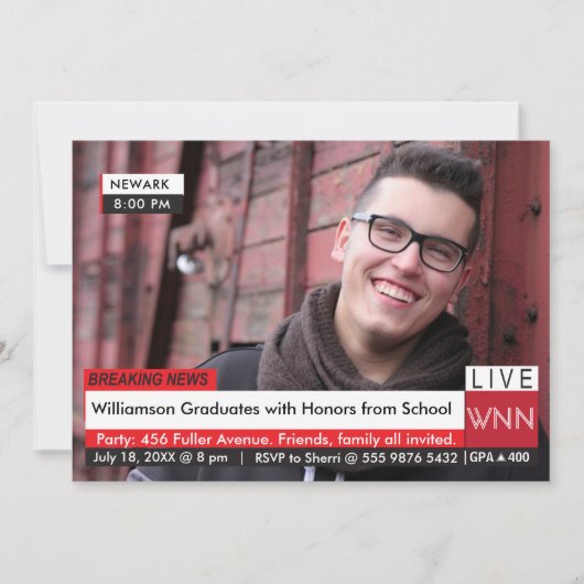 Breaking News Afstuderen 🚨 Specialized TV Graphic Kaart (Voorkant)