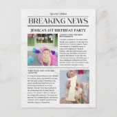 Breaking News Eerste Verjaardag Briefkaart (Voorkant)