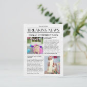 Breaking News Eerste Verjaardag Briefkaart (Staand voorkant)