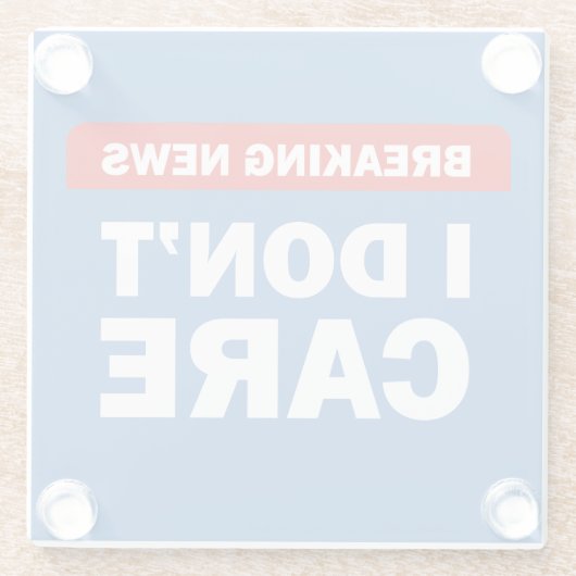 Breaking News Glazen Onderzetter (Achterkant)