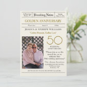 "Breaking News" Golden Wedding Jubileum Foto Kaart (Staand voorkant)