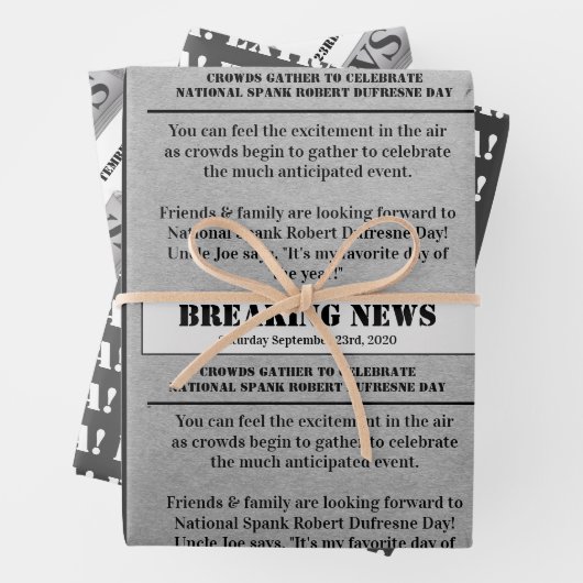 Breaking News Speciaal Dagblad Inpakpapier Vel (In situ)