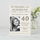 "Breaking News" Verjaardag Post Foto Kaart (Staand voorkant)