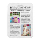 Breaking News Voorpagina Kranten 1e verjaardag Magneet (Verticaal)