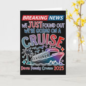 Breaking News We Are Going On A Cruise Surpris Cru Kaart (Gele Bloem)