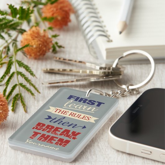 Breaking Rules aangepaste sleutelhanger (Voorkant Rechts)