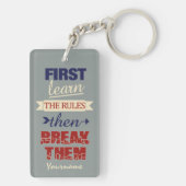 Breaking Rules aangepaste sleutelhanger (achterkant)