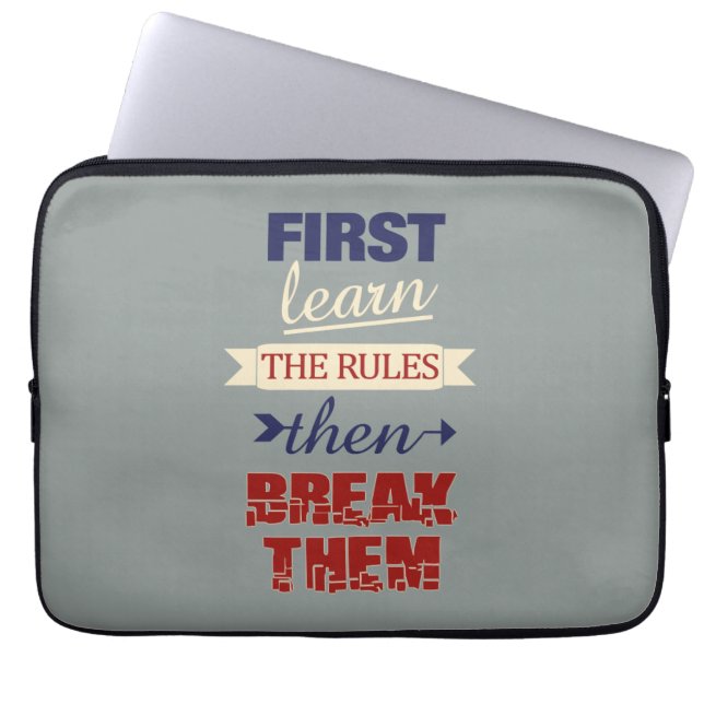 Breaking Rules laptophoezen Laptop Sleeve (Voorkant)