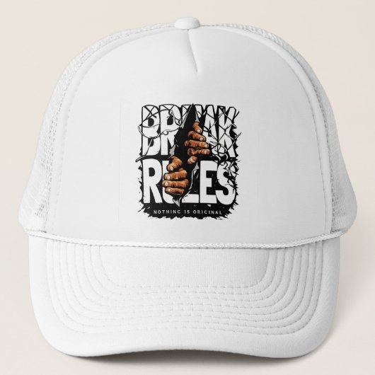 Breaking Rules Street Art Cap – Urban Rebel Style  Trucker Pet (Voorkant)