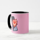 Breaking Screen Heart Optical Illusion Mug Design Mok (Voorkant links)