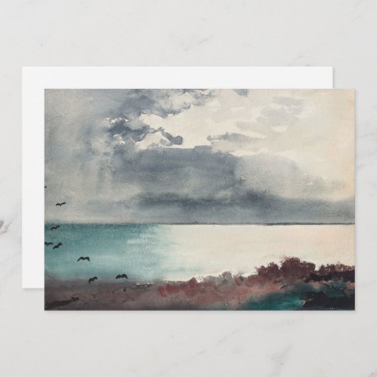 Breaking Storm, de kust van Maine | Winslow Homer (Voorkant / Achterkant)