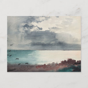 Breaking Storm, de kust van Maine   Winslow Homer Briefkaart