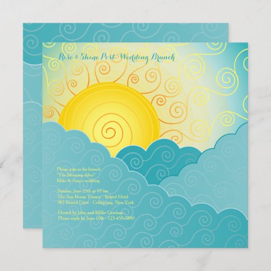 Breaking Sun Post Wedding Brunch Kaart (Voorkant / Achterkant)