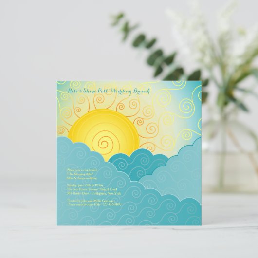 Breaking Sun Post Wedding Brunch Kaart (Staand voorkant)