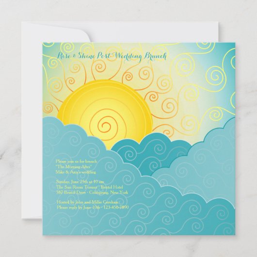 Breaking Sun Post Wedding Brunch Kaart (Voorkant)