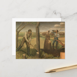 Breaking the Prairie, 1939, door Grant Wood Briefkaart