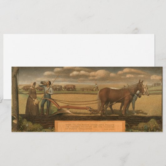 Breaking the Prairie, 1939, door Grant Wood Feestdagenkaart (Voorkant / Achterkant)