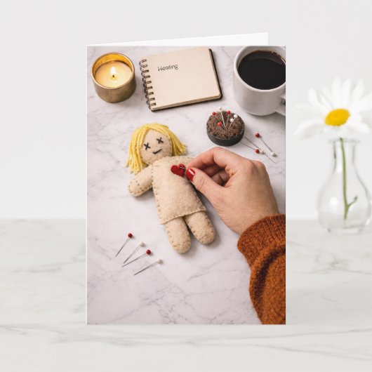 Breaking Up Is Hard To Do Closure Voodoo Doll Kaart (Kleine Plant)