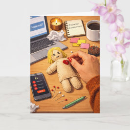 Breaking Up Is Hard To Do – Dark Humor Voodoo Doll Kaart