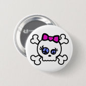Breaking vierde komische Button; HellzGurl Skull L Ronde Button 5,7 Cm (Voorkant /achterkant)