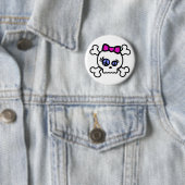 Breaking vierde komische Button; HellzGurl Skull L Ronde Button 5,7 Cm (In situ)