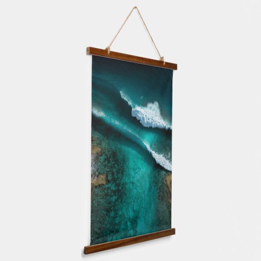 Breaking Waves Aerial Ocean Wall Art Hangend Wandkleed (Gebogen)