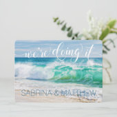 Breaking Waves Destination We doen het bruiloft Kaart (Staand voorkant)