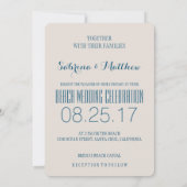 Breaking Waves Destination We doen het bruiloft Kaart (Achterkant)