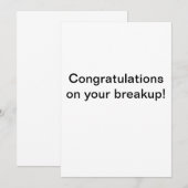 Breakup kaart. bedankkaart (Voorkant / Achterkant)