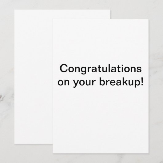 Breakup kaart. bedankkaart (Voorkant / Achterkant)