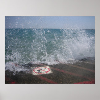 Breakwall, Lake Michigan, Chicago, IL Poster
