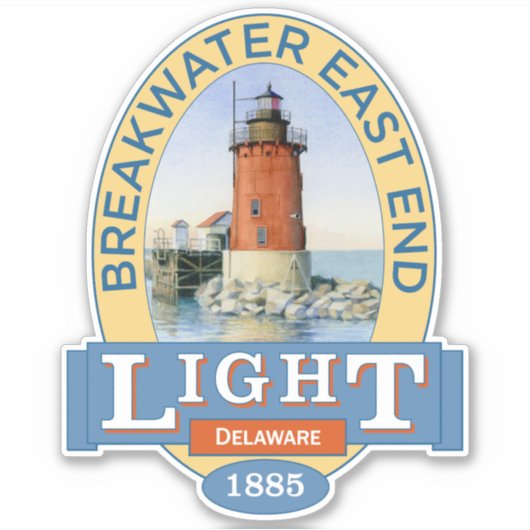 Breakwater East End Vuurtoren Sticker (Voorkant)
