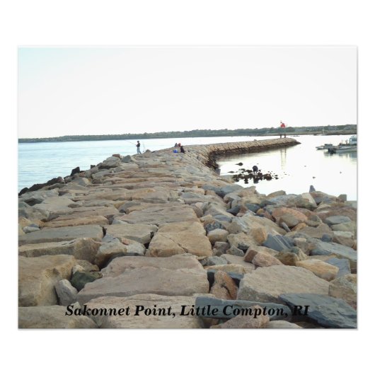 Breakwater, Sakonnet Point, Little Compton, RI Foto Afdruk (Voorkant)