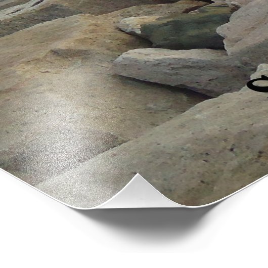 Breakwater, Sakonnet Point, Little Compton, RI Foto Afdruk (Hoek)