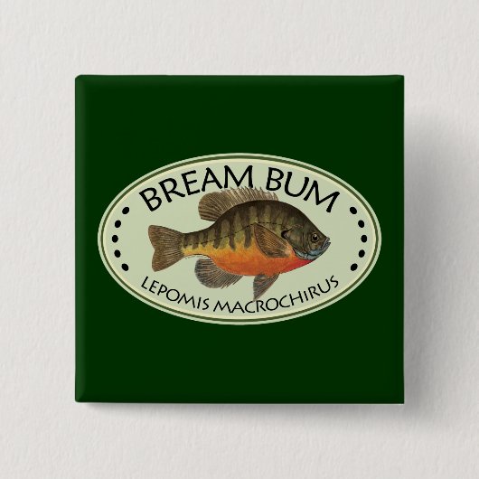 Bream Bum Gevist Vierkante Button 5,1 Cm (Voorkant)