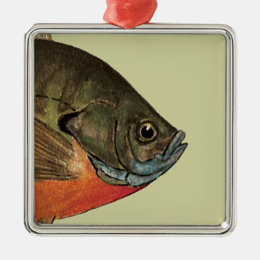 Bream Gevist Metalen Ornament (Voorkant)