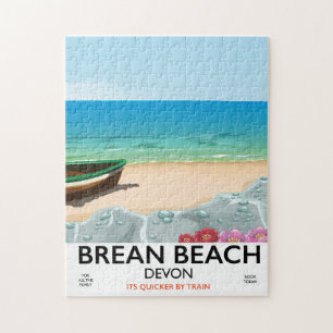 Brean Beach Devon vintage reisposter Legpuzzel