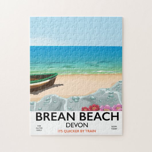 Brean Beach Devon vintage reisposter Legpuzzel (Verticaal)