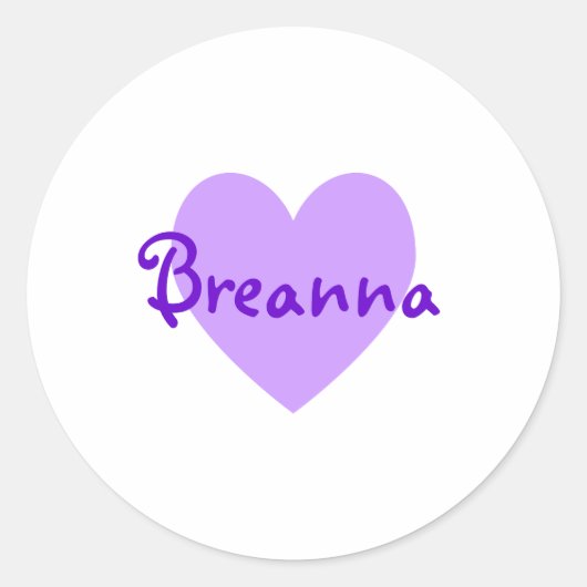 Breanna in Paars Ronde Sticker (Voorkant)