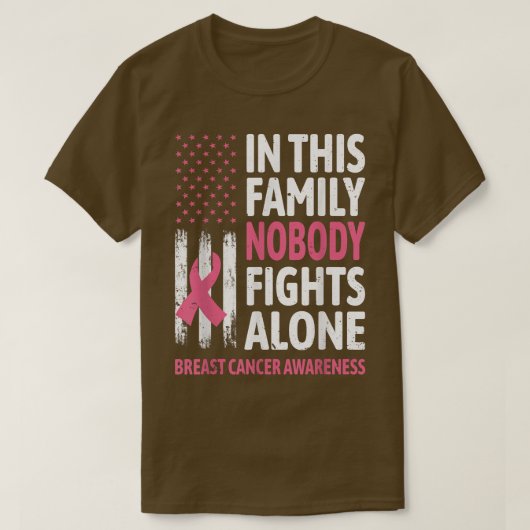 Breast borstkankerbewustzijn Familie Support Squad T-shirt (Design voorkant)