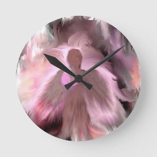 Breast Cancer Angel Ronde Klok (Voorkant)