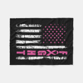 Breast Cancer Awareness American Flag Fight Pink R Fleece Deken (Voorkant (Horizontaal))