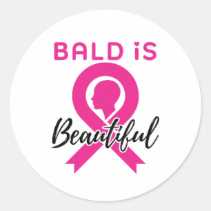 Breast Cancer Awareness Bald Is Beautiful Ronde Sticker