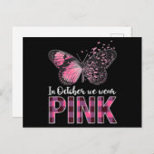 Breast Cancer Awareness Butterfly - In October We  Briefkaart (Voorkant / Achterkant)